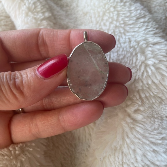 Sterling Silver garden quartz Pendant-handmade by me - Picture 2 of 3